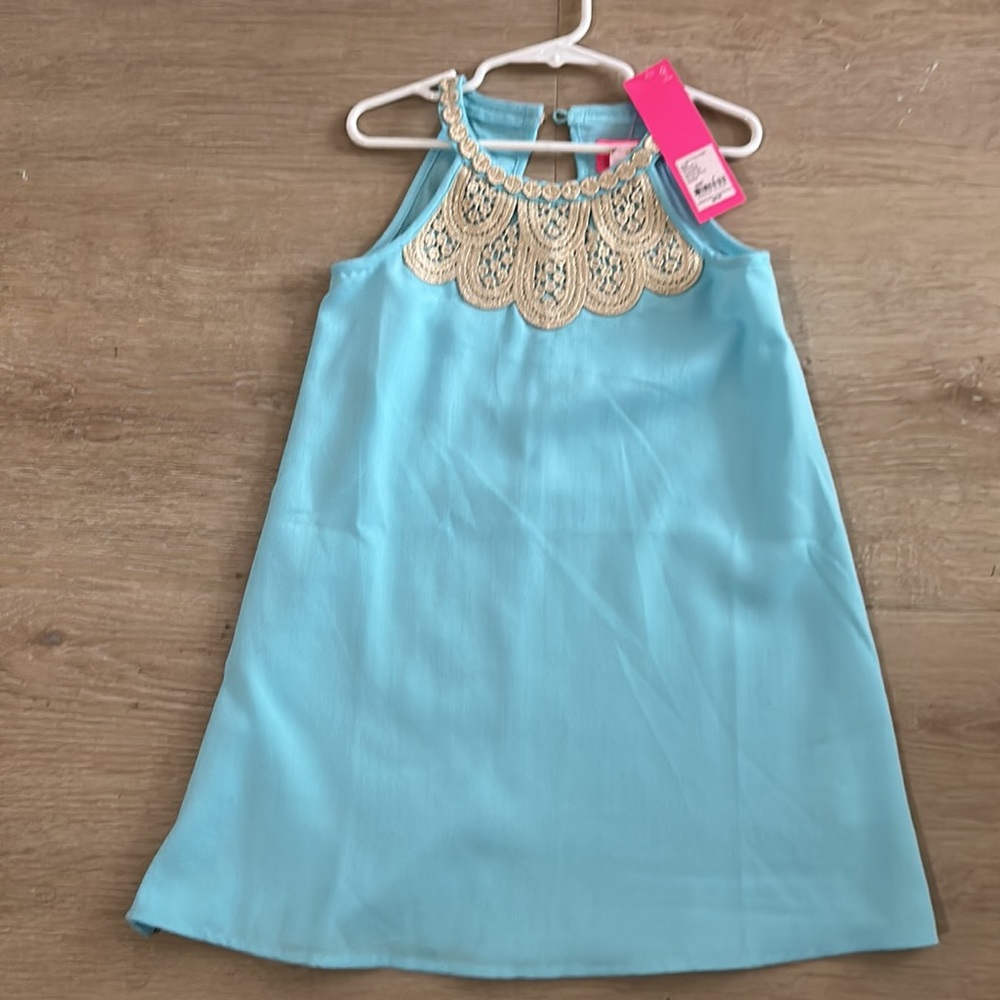 Lilly Pulitzer Mini Pearl Shift dress in Bali Blue size 6